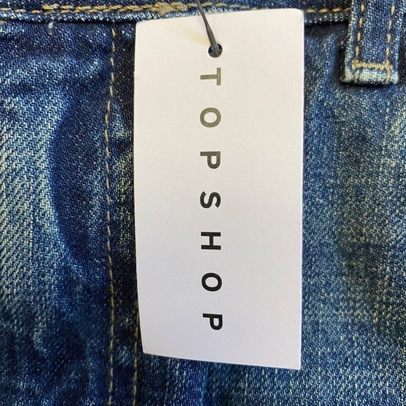 Topshop Vented Denim Skirt, Mid Blue, Size 8, NWT - Picture 6 of 15